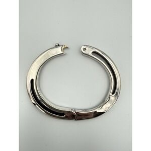 Vintage 90's Ralph Lauren Modernist Bracelet Polished Silver Plate Signed